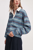Rag & Bone Miramar Cropped Rugby Polo - Indigo Multi