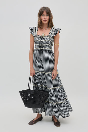 RIXO Chandra Dress - Beth Check Black