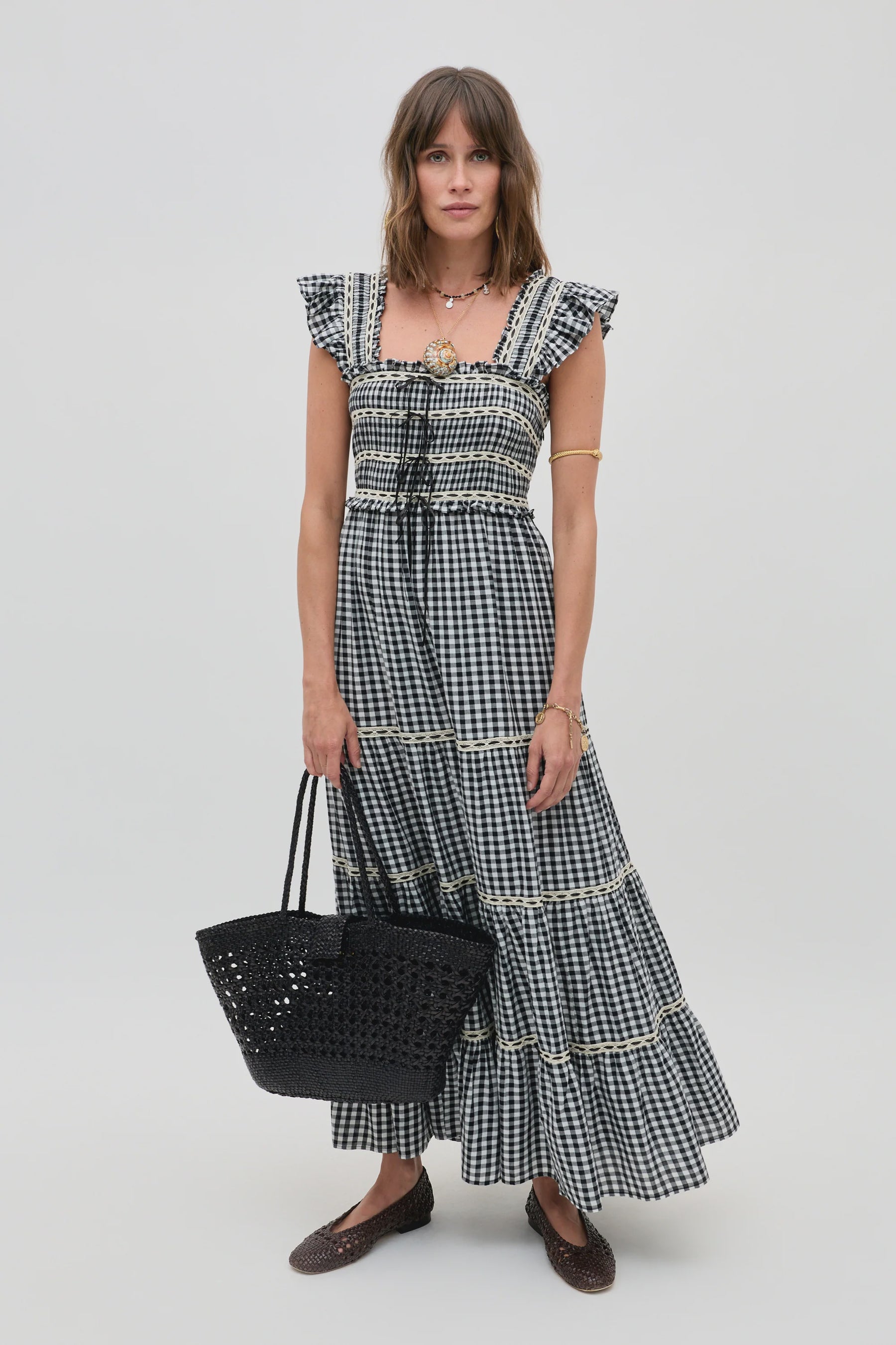 RIXO Chandra Dress - Beth Check Black