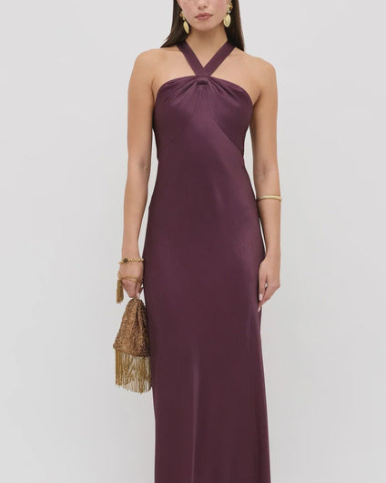 RIXO Losanna Dress - Wine
