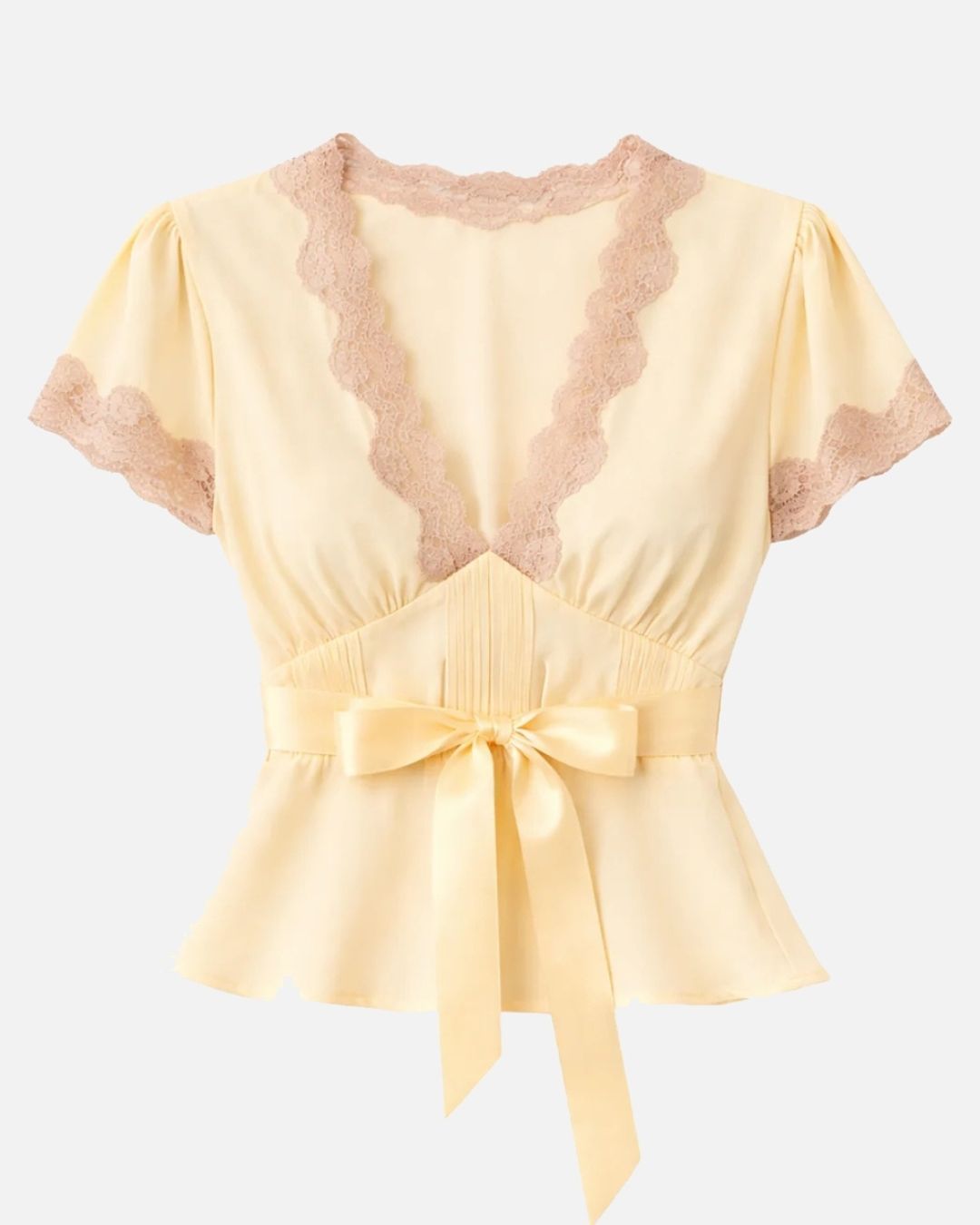 RIXO Daniela Top in Butter Yellow