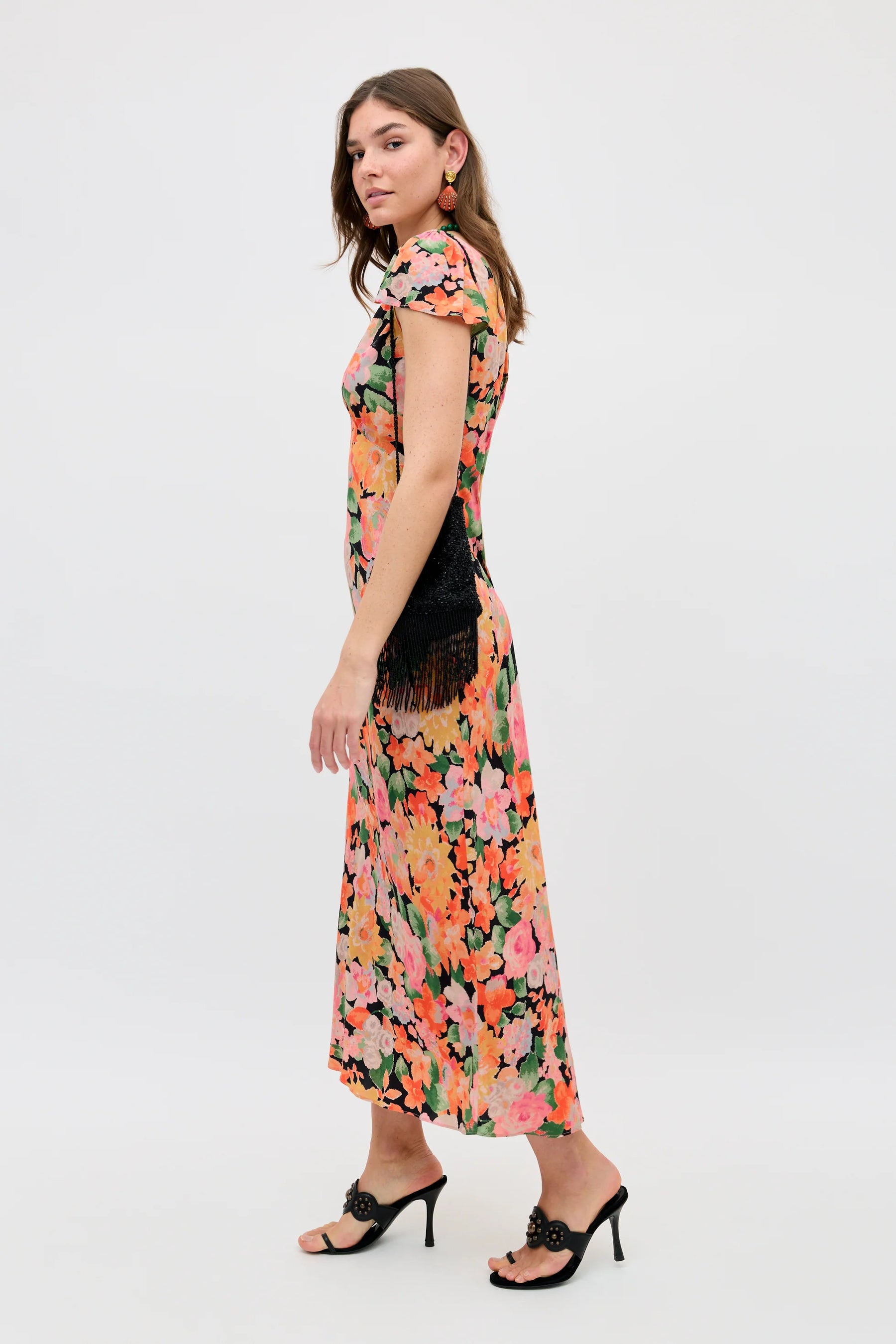 RIXO - Cathy Dress - Chelsea Floral Black