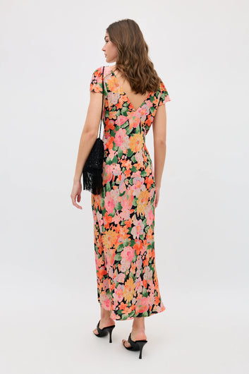 RIXO - Cathy Dress - Chelsea Floral Black