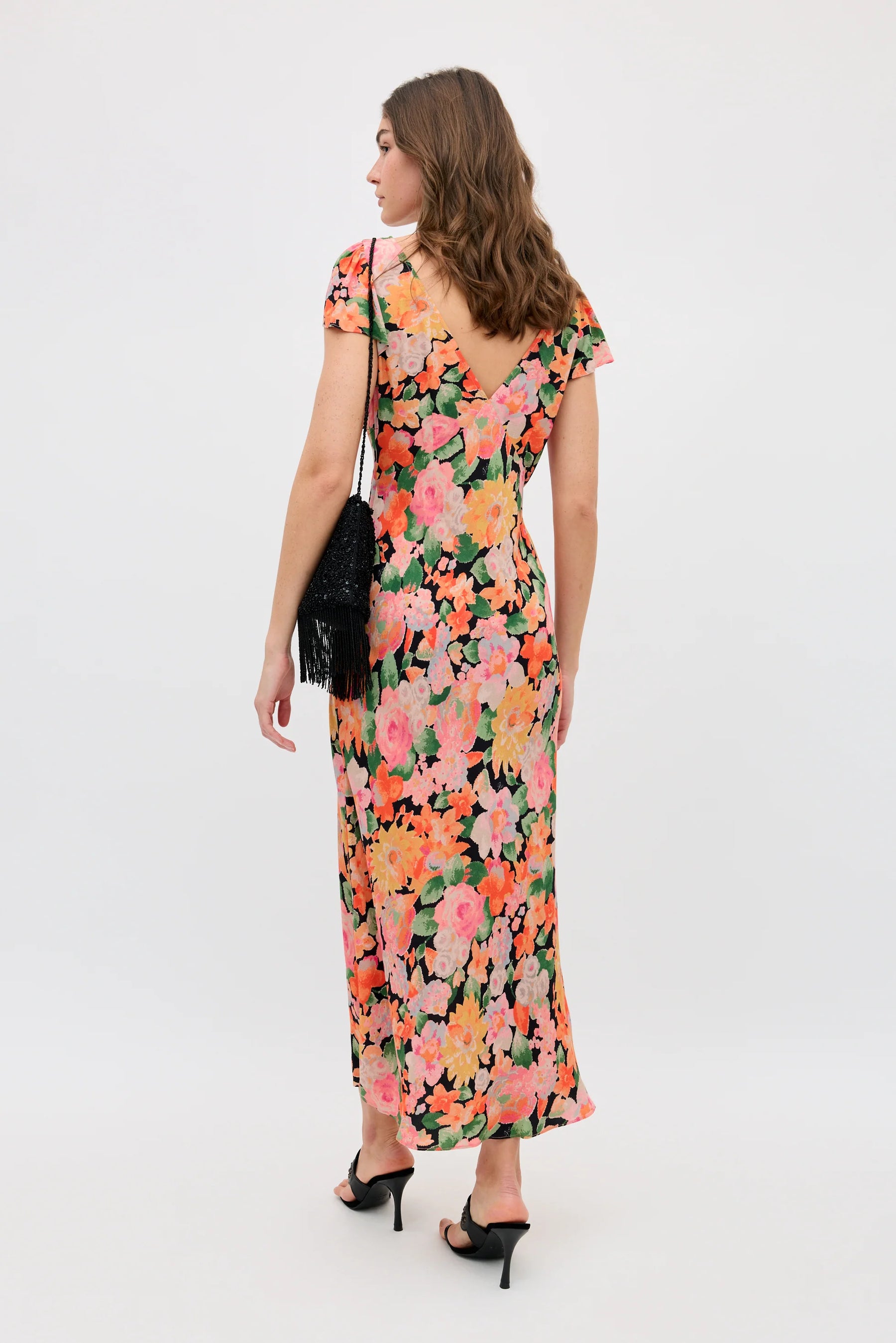 RIXO - Cathy Dress - Chelsea Floral Black