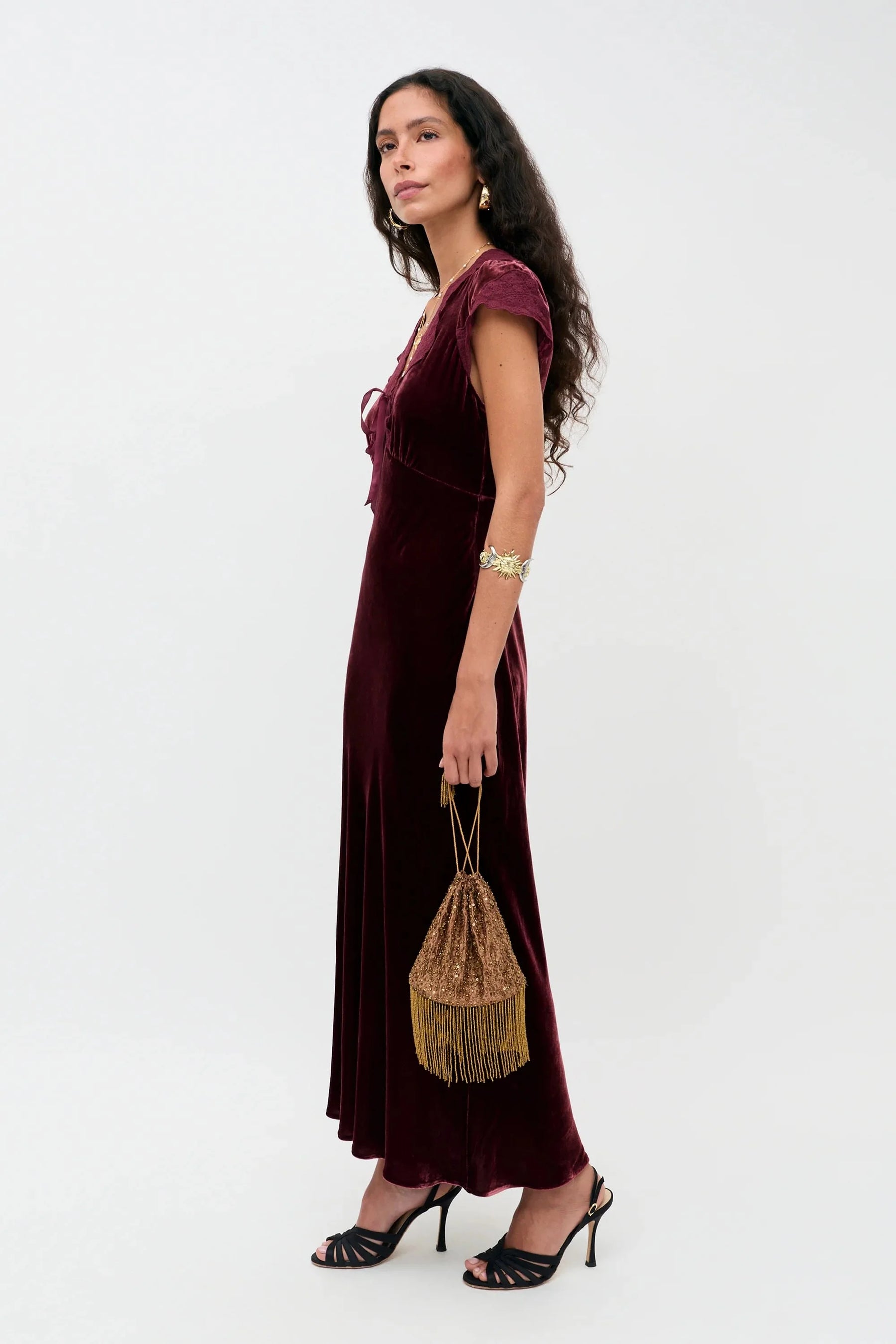 RIXO Amari Dress - Bordeaux