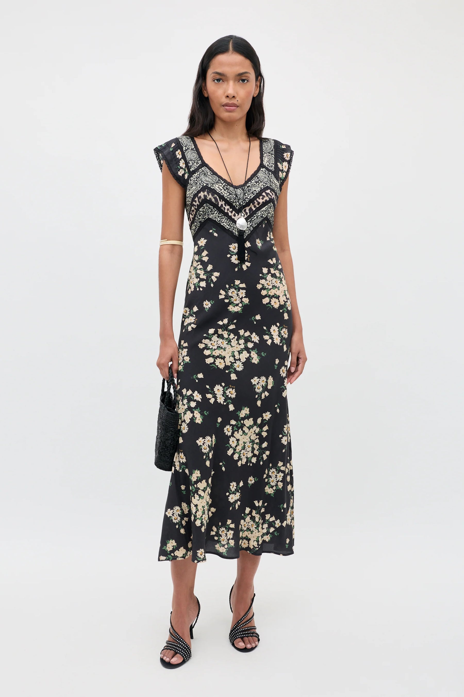 RIXO Bailee Dress - Amelia Gremlin Mix Black