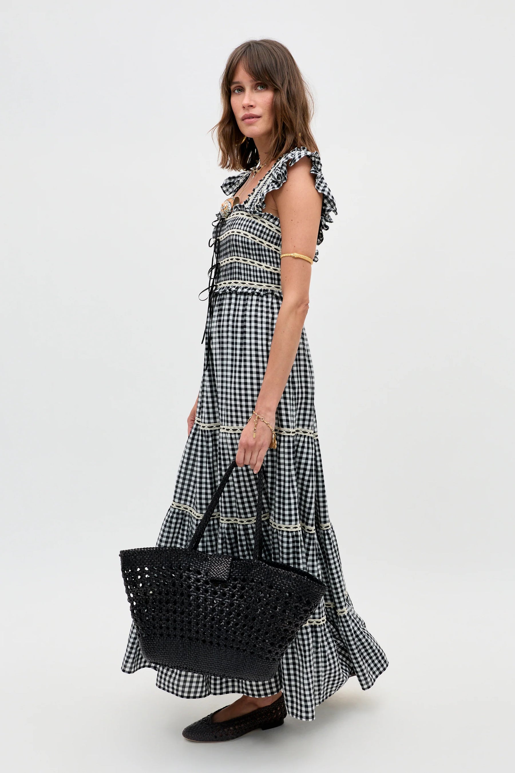 RIXO Chandra Dress - Beth Check Black