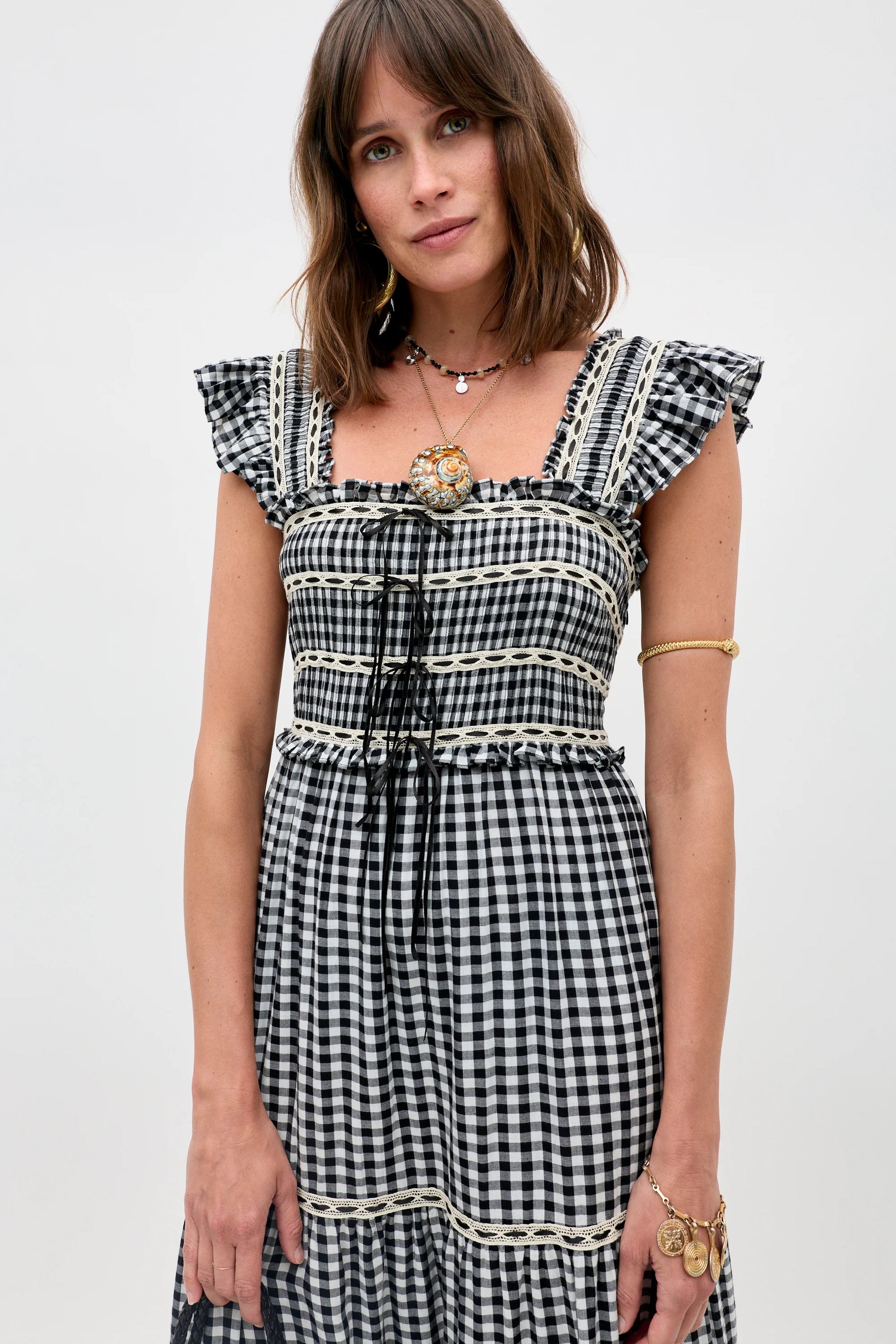 RIXO Chandra Dress - Beth Check Black