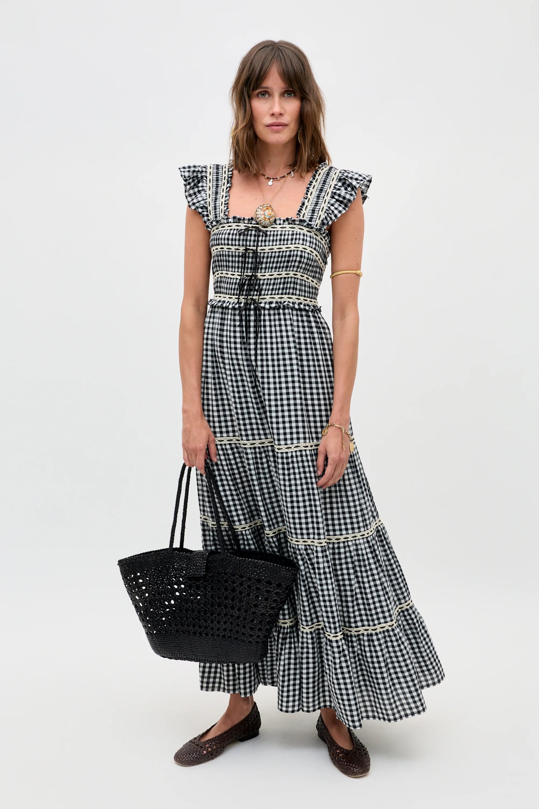 RIXO Chandra Dress - Beth Check Black