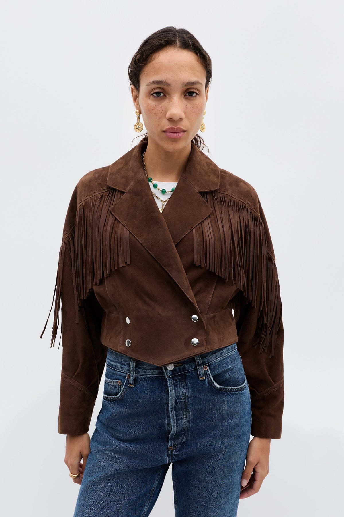 RIXO Darragh Jacket in Brown