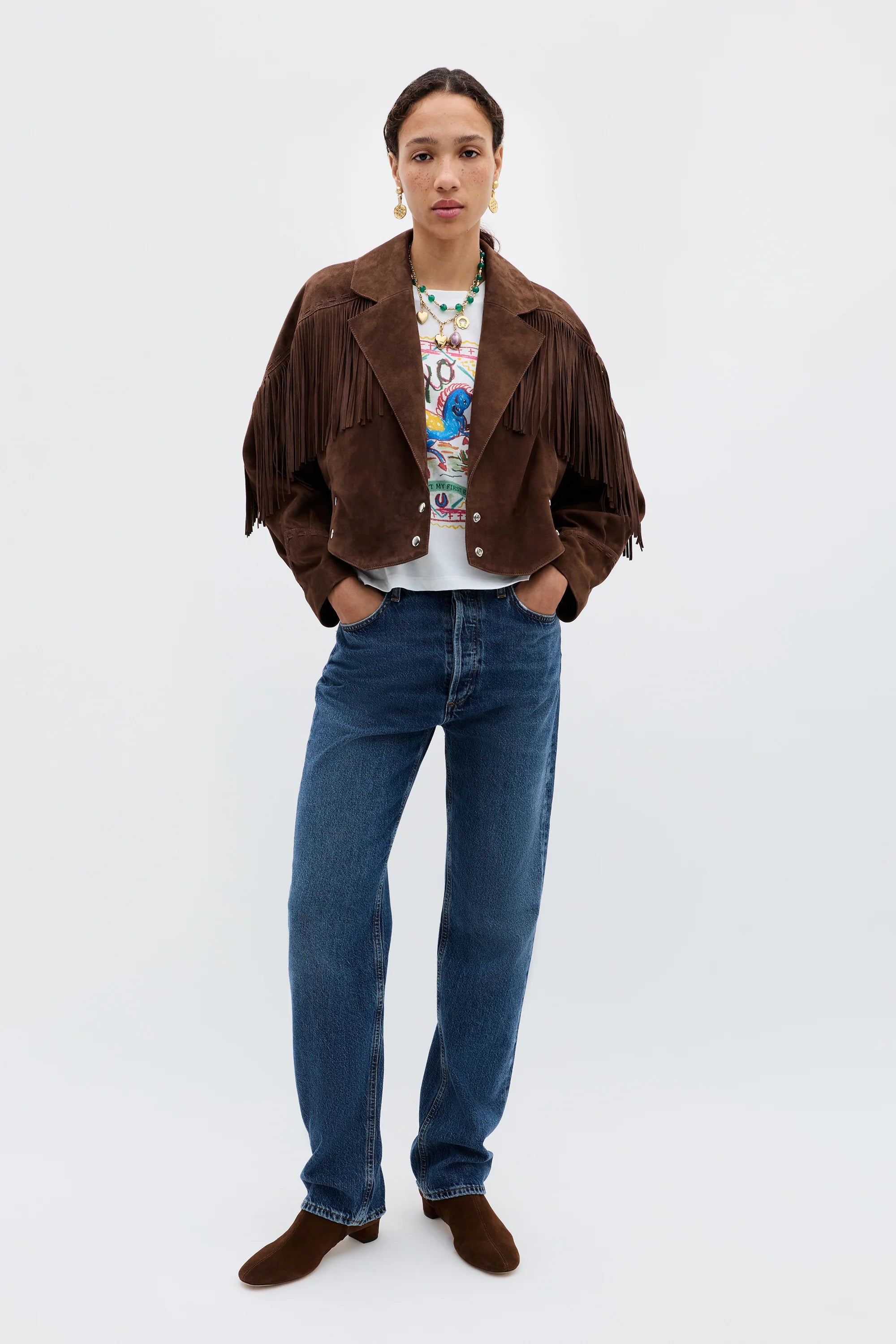 RIXO Darragh Jacket in Brown