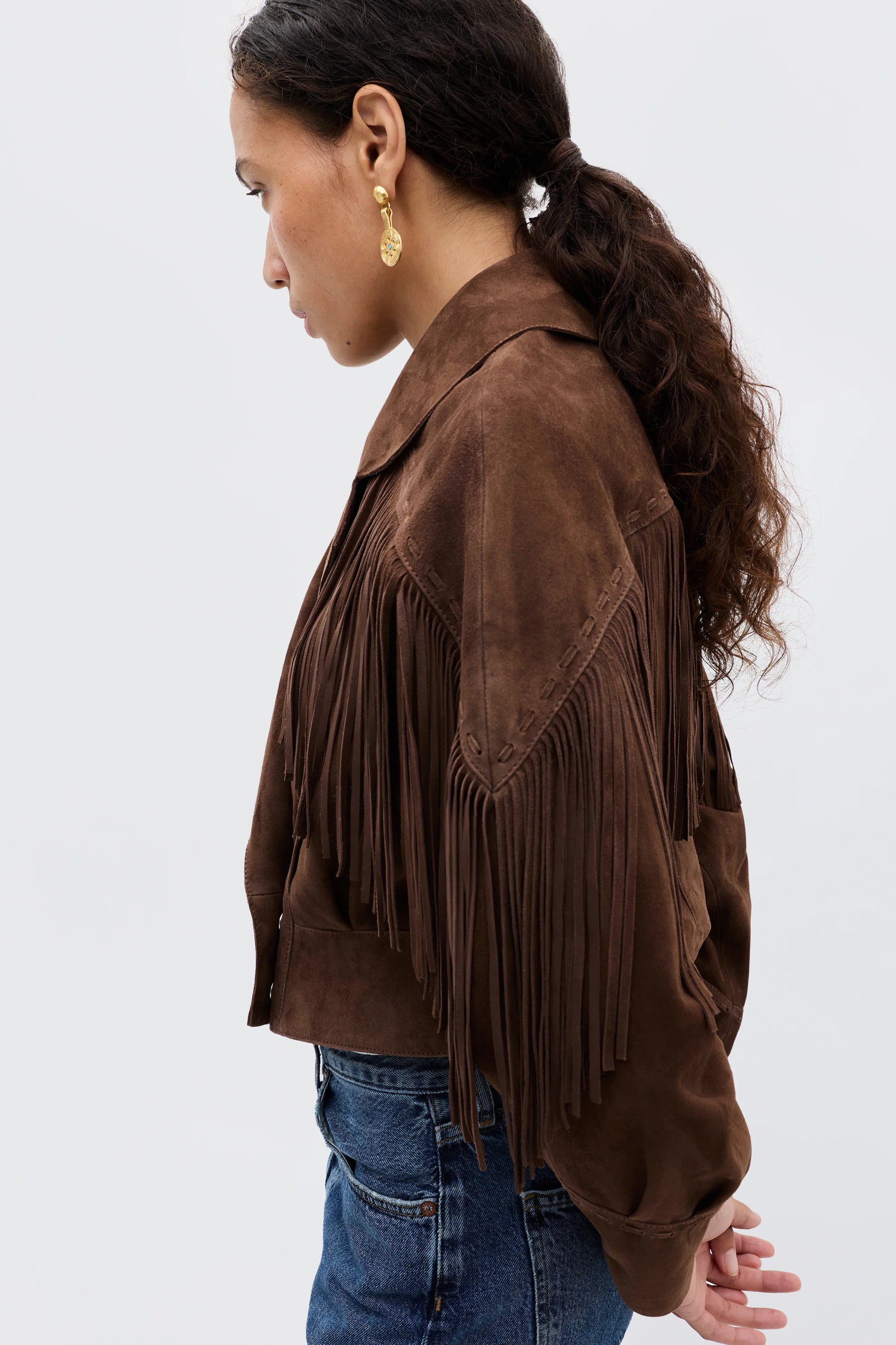 RIXO Darragh Jacket in Brown