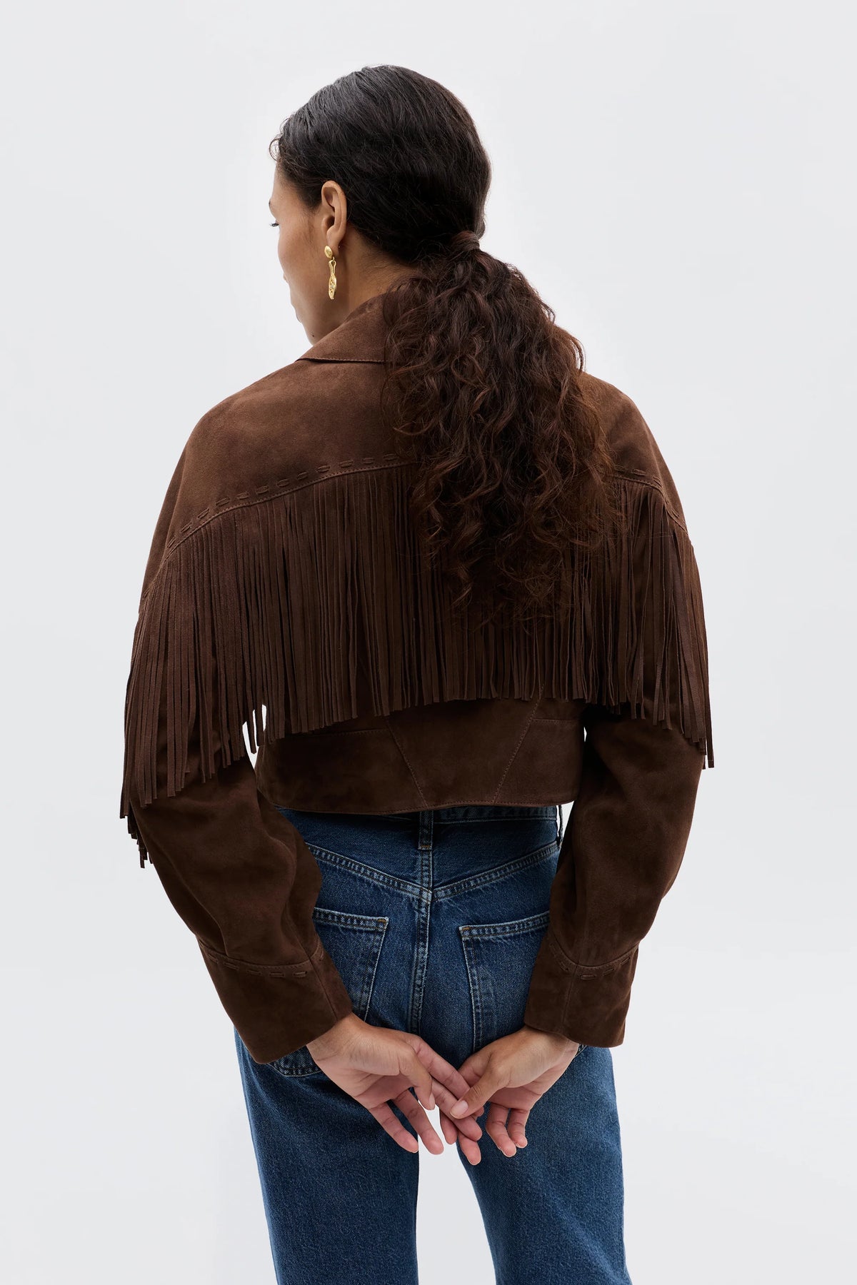 RIXO Darragh Jacket in Brown