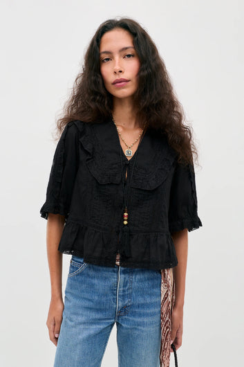 RIXO Ellery Top - Black