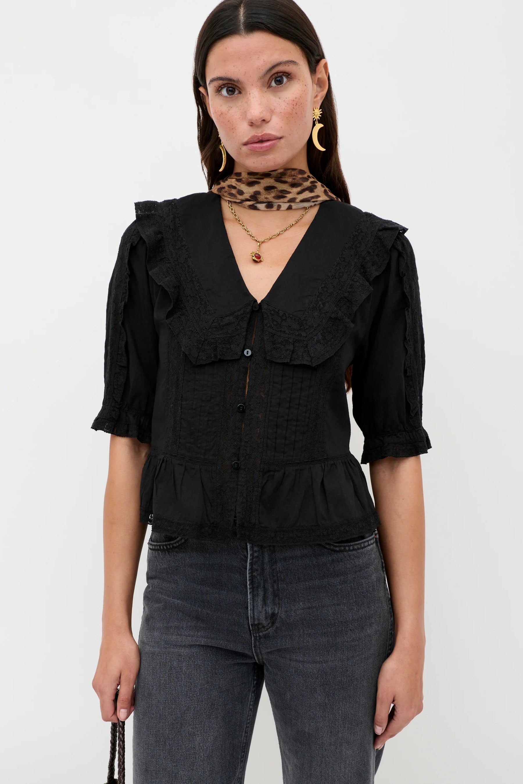RIXO Ellery Top - Black