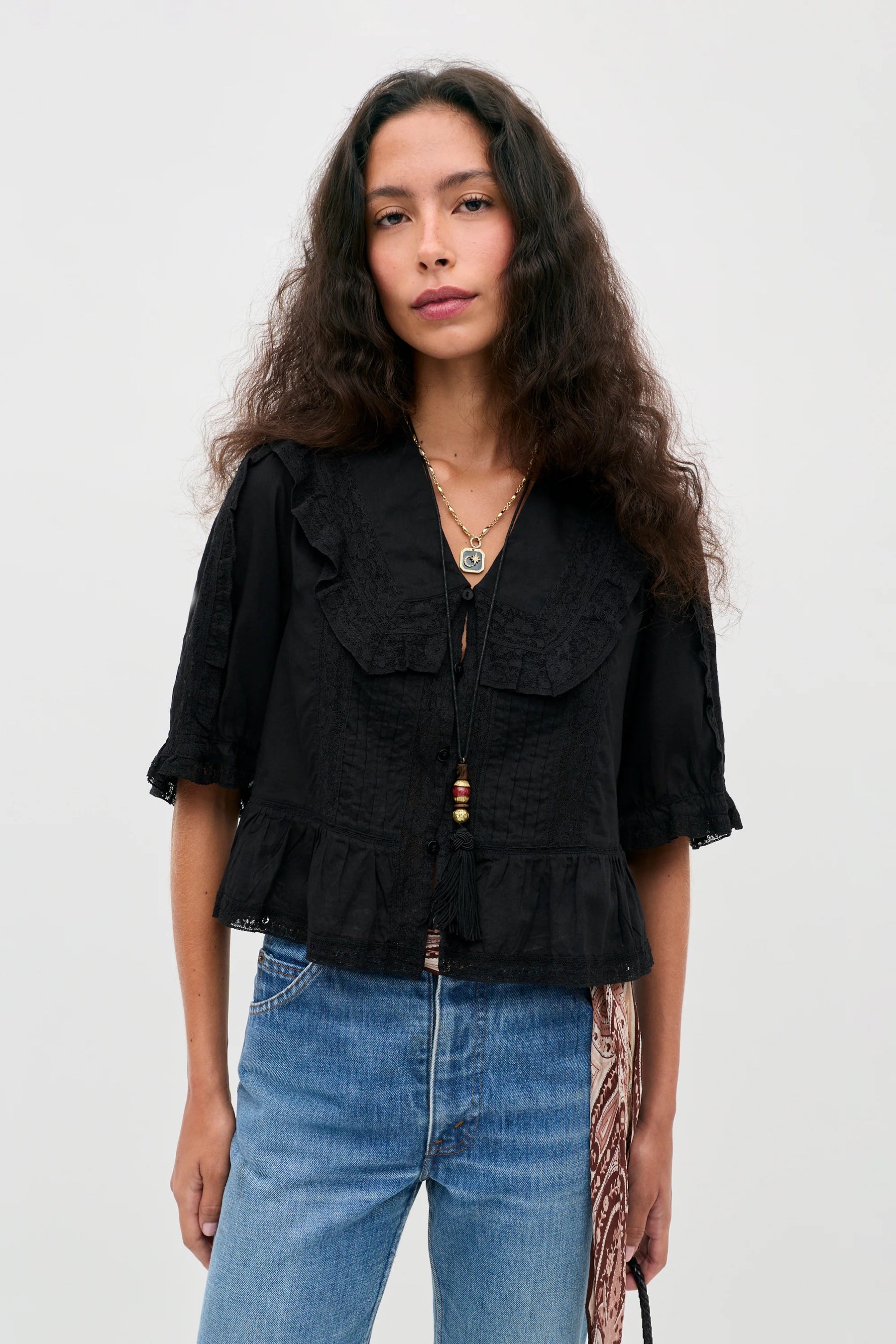 RIXO Ellery Top - Black