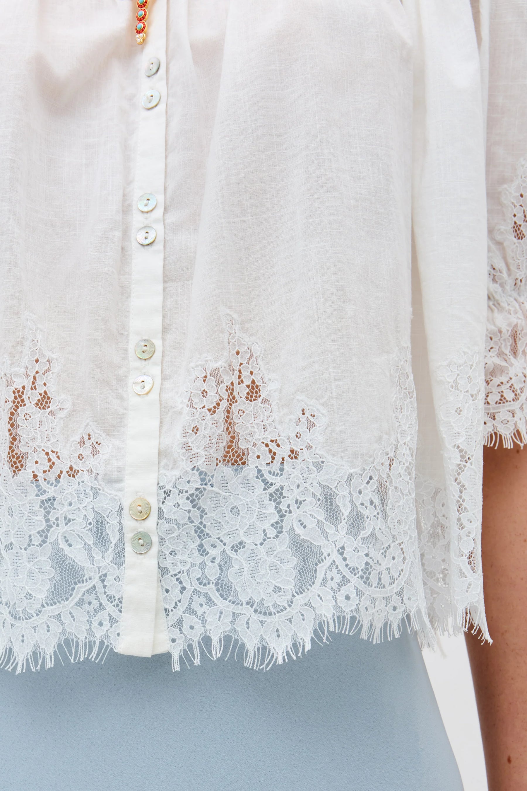 RIXO Erika Top - Ivory