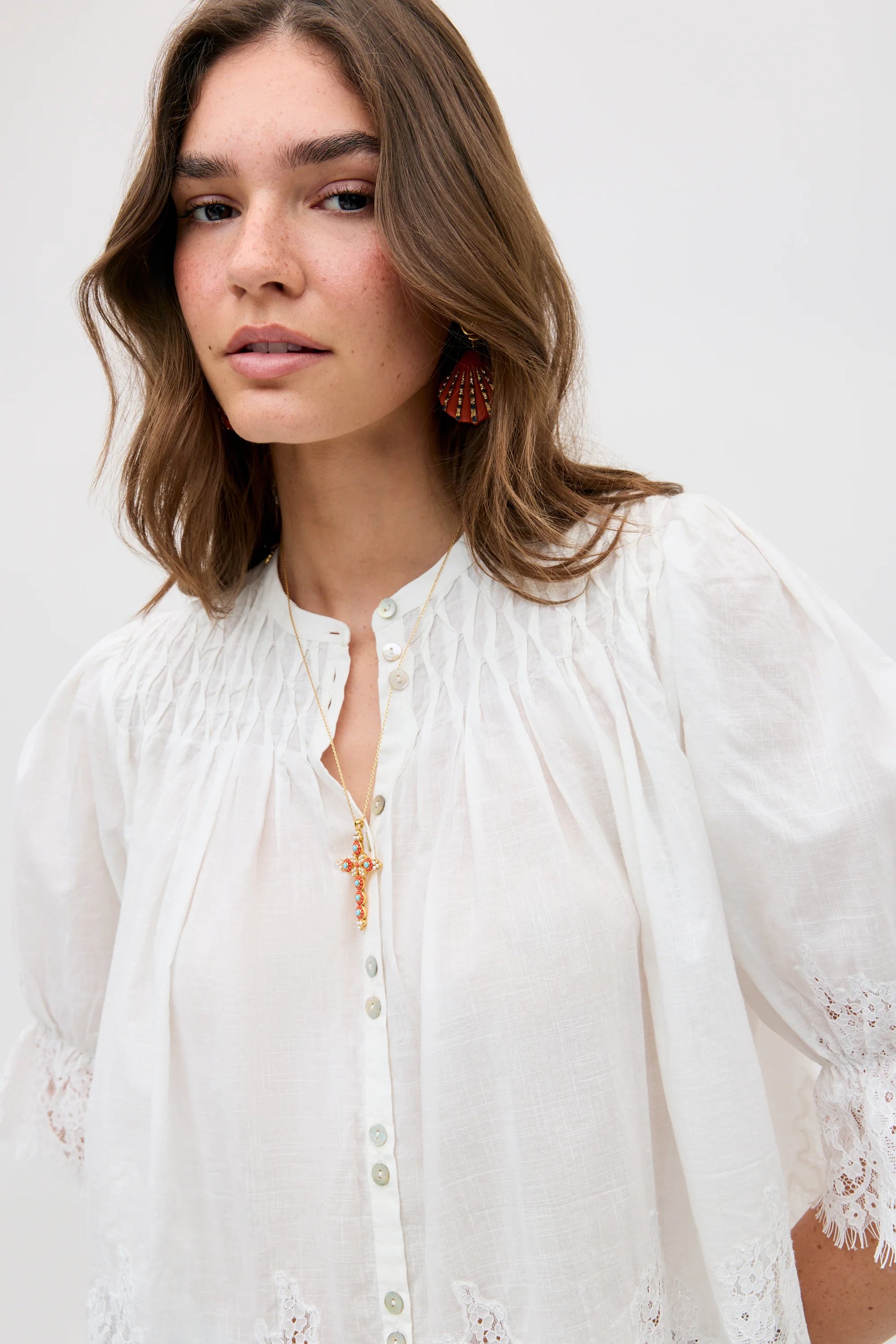 RIXO Erika Top - Ivory