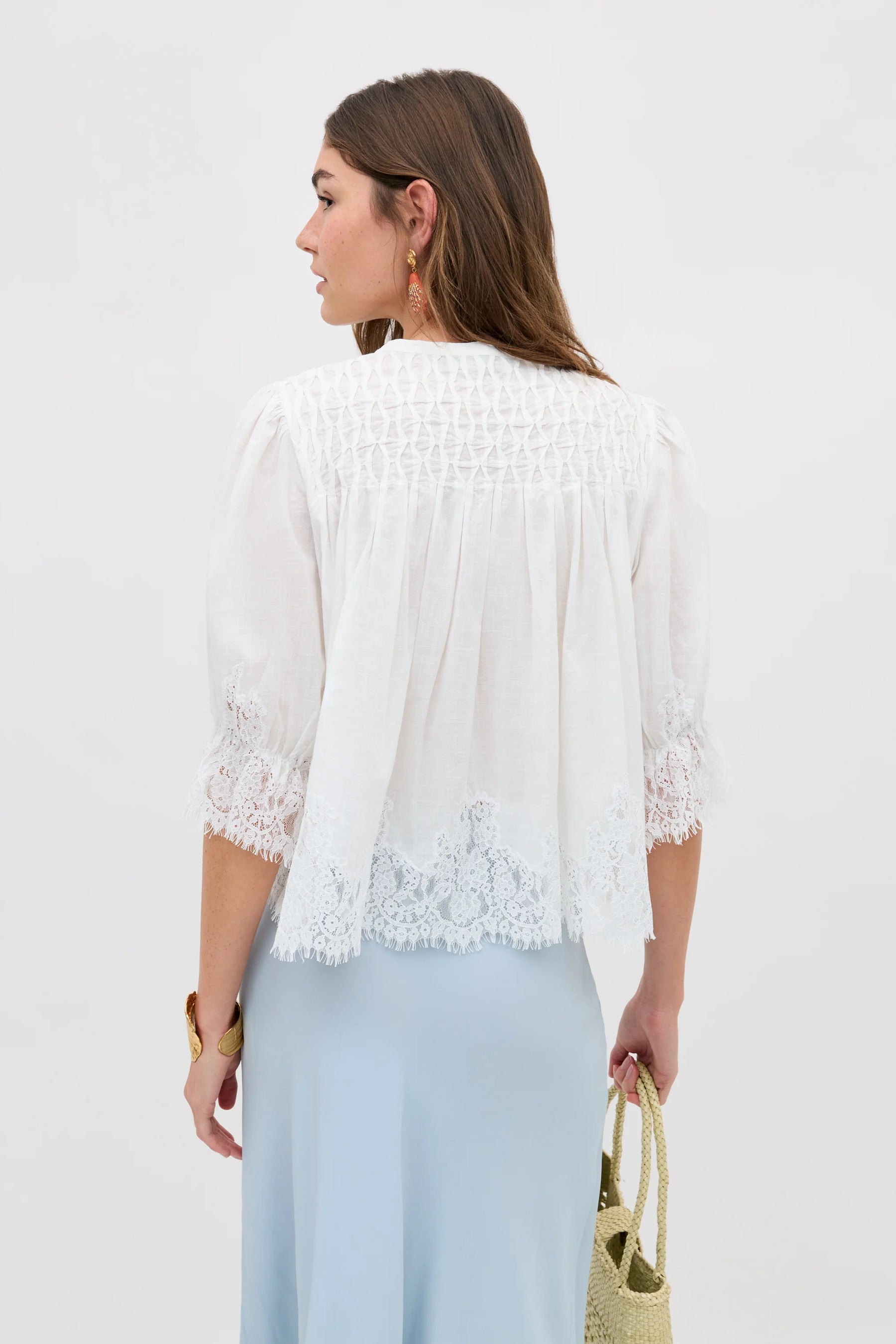RIXO Erika Top - Ivory