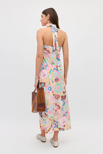 RIXO Ilyana Dress in Ikat Bloom Yellow