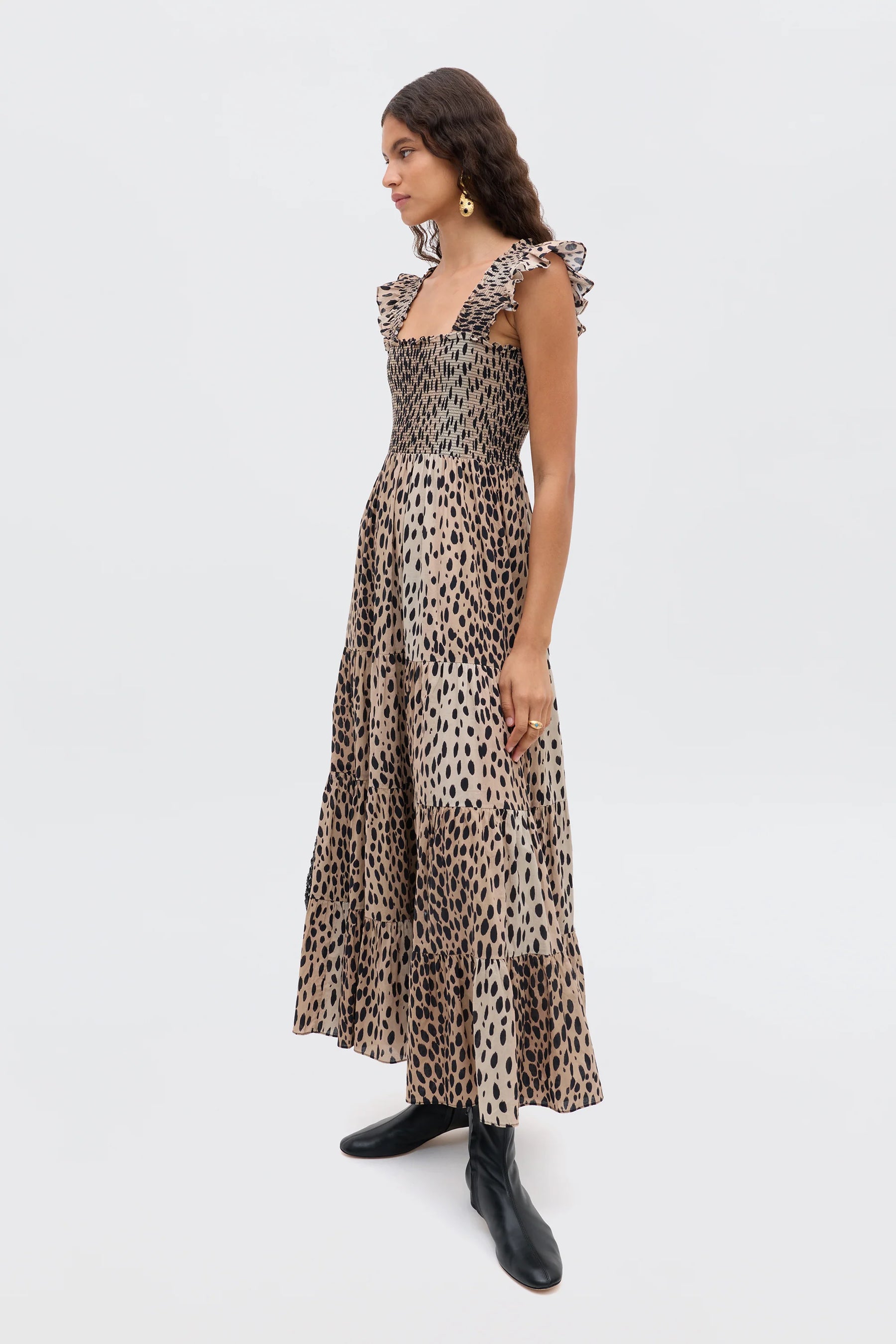 RIXO Kendall Dress in Antelope Spot Black