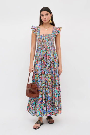 RIXO Kendall Dress in Coral Floral Leopard