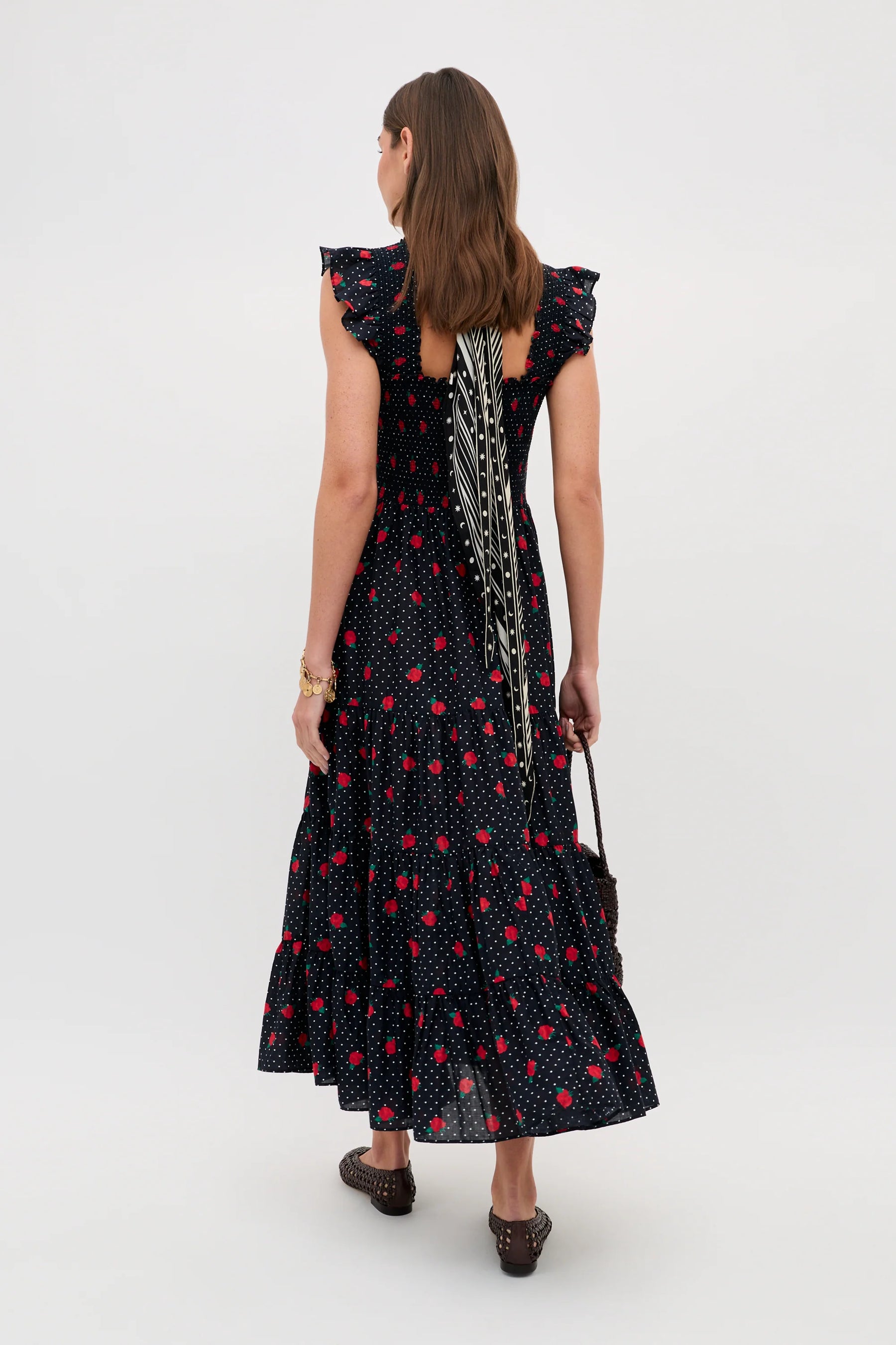RIXO Kendall Dress in Rose Spot Black