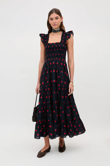 RIXO Kendall Dress in Rose Spot Black