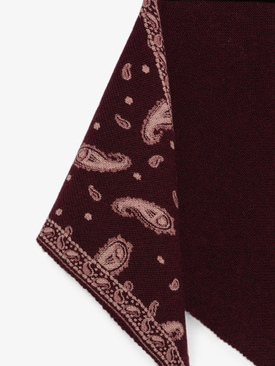 RIXO Lianora Scarf - Daisy Paisley Knit Oxblood
