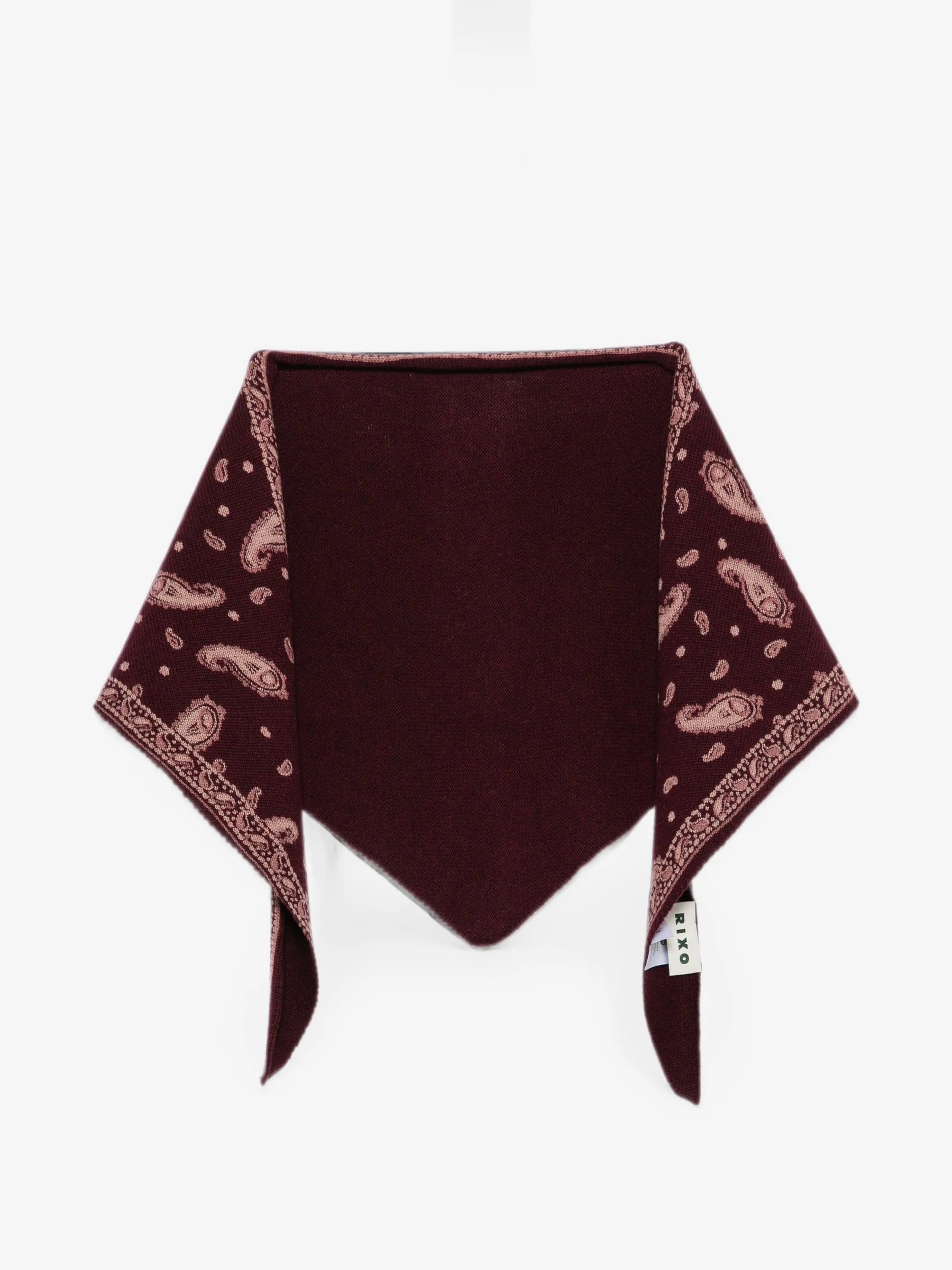 RIXO Lianora Scarf - Daisy Paisley Knit Oxblood