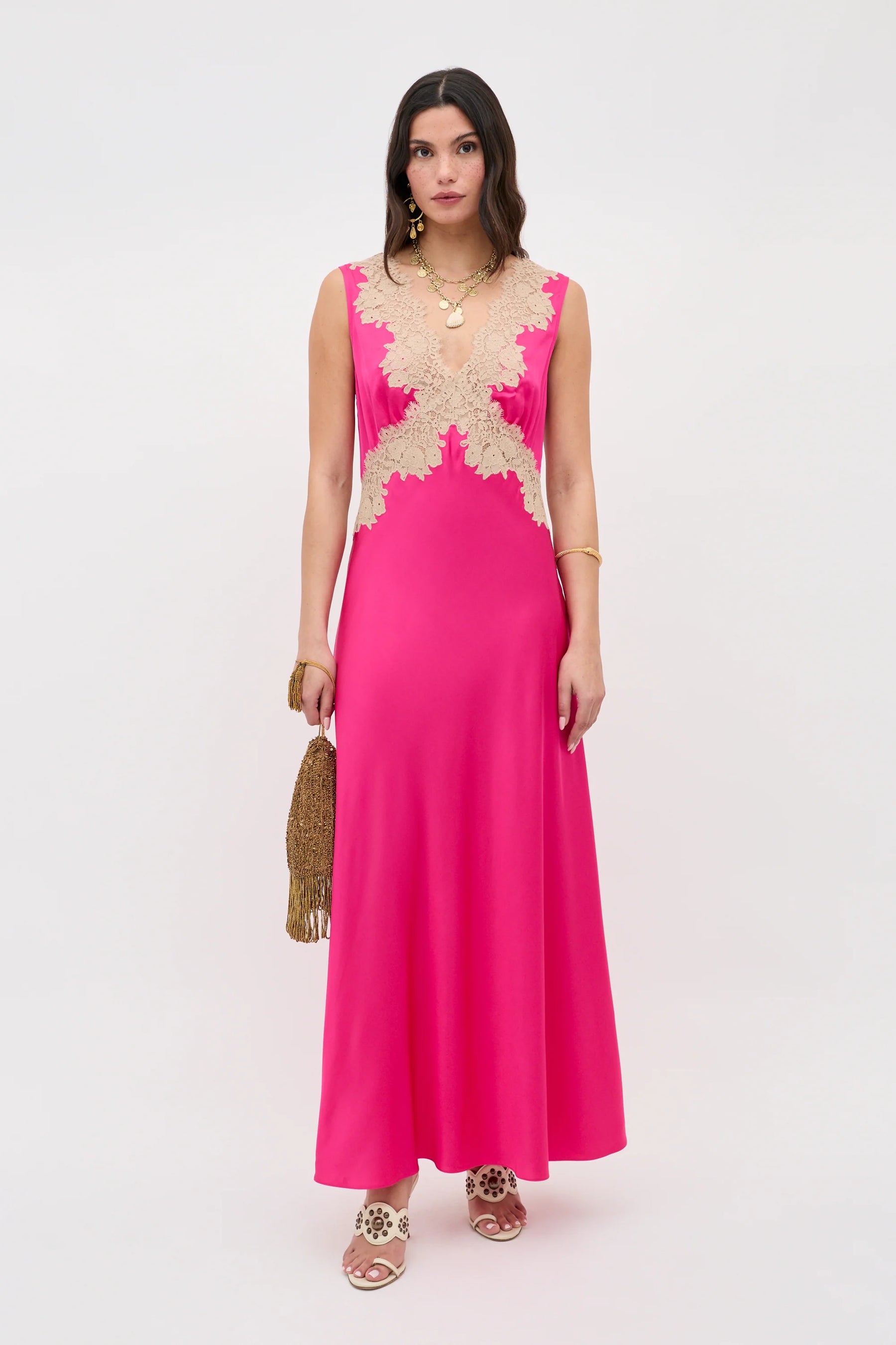 RIXO Lysandra Dress in Cerise
