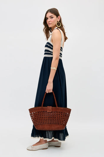 RIXO Malie Dress in Deep Navy