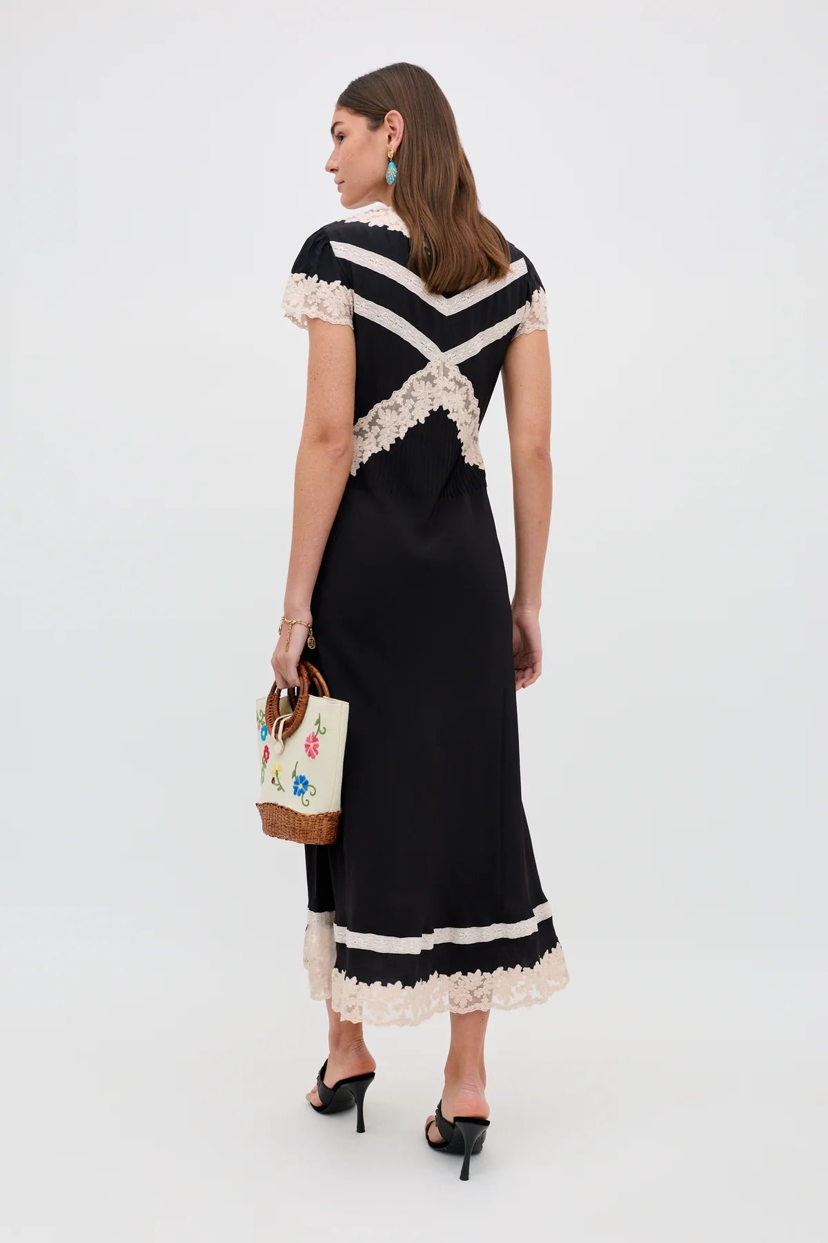 RIXO Martina Midi Dress in Black