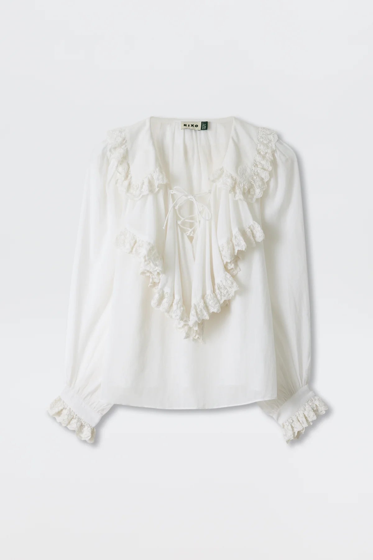 RIXO Milia Top in White