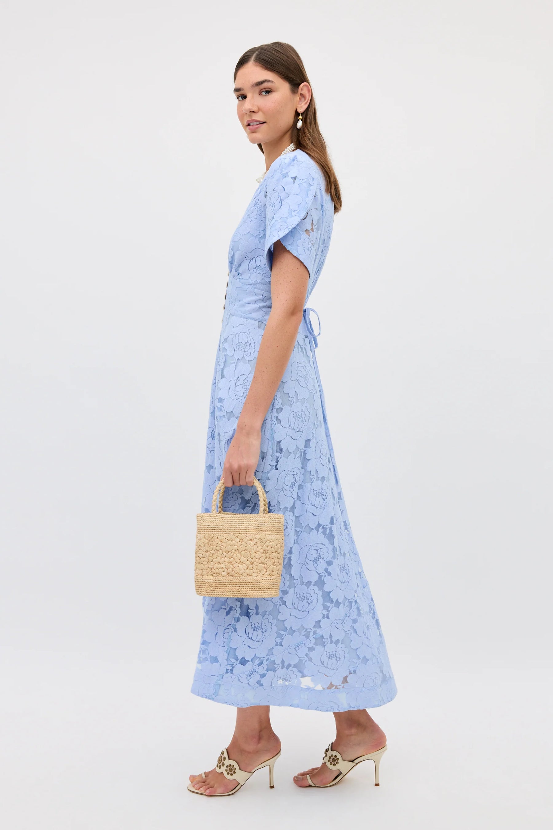 RIXO Novaro Dress in Vintage Blue