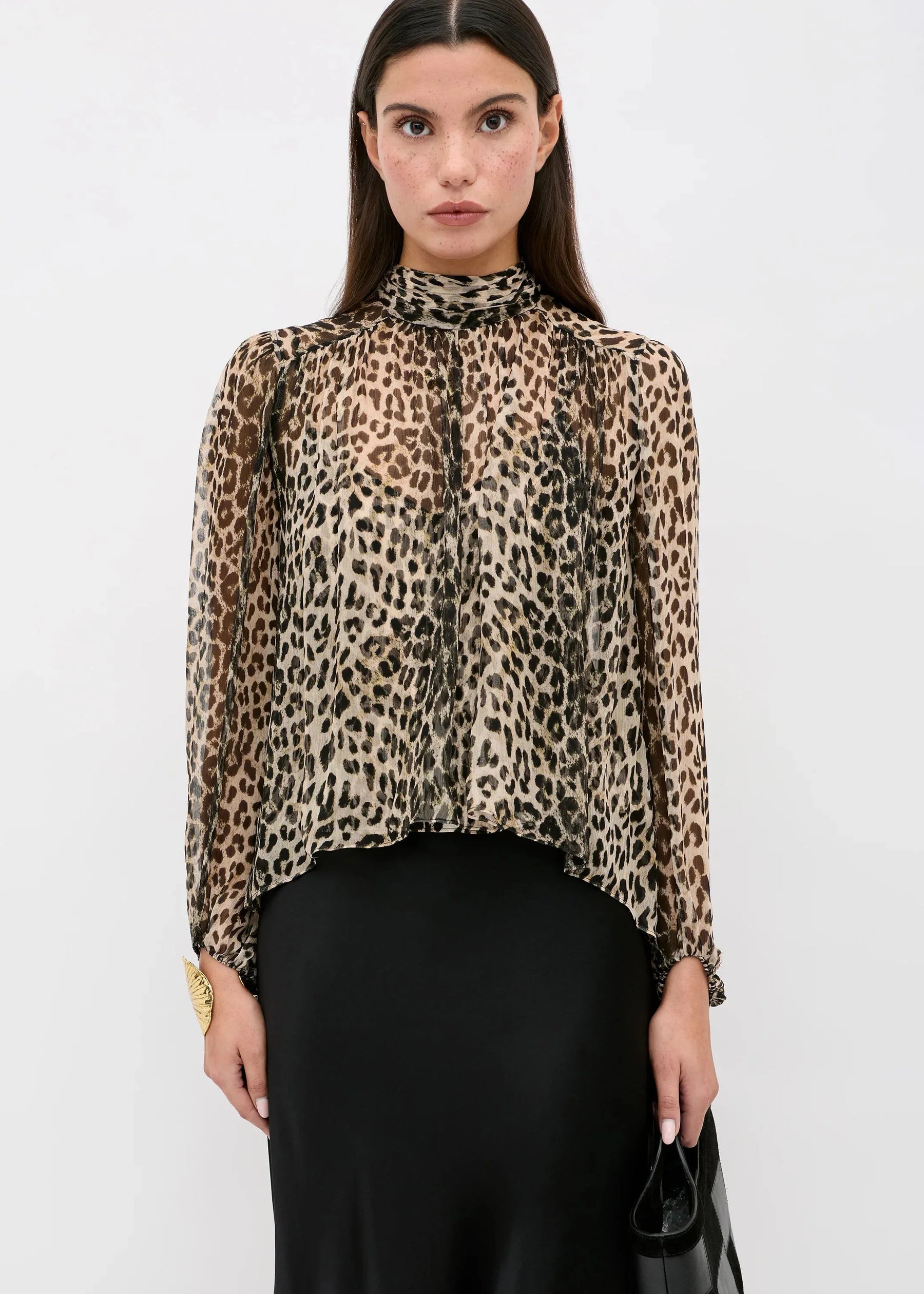 RIXO Rya Top - Nina Leopard Mocha