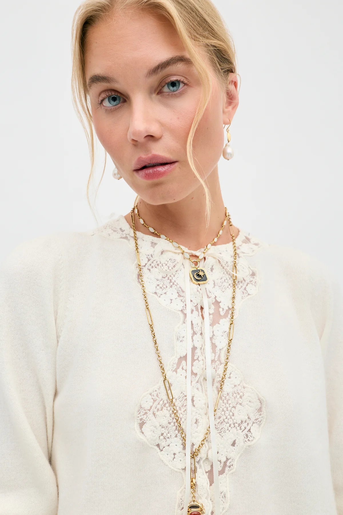 RIXO Tassia Cardigan - Ivory