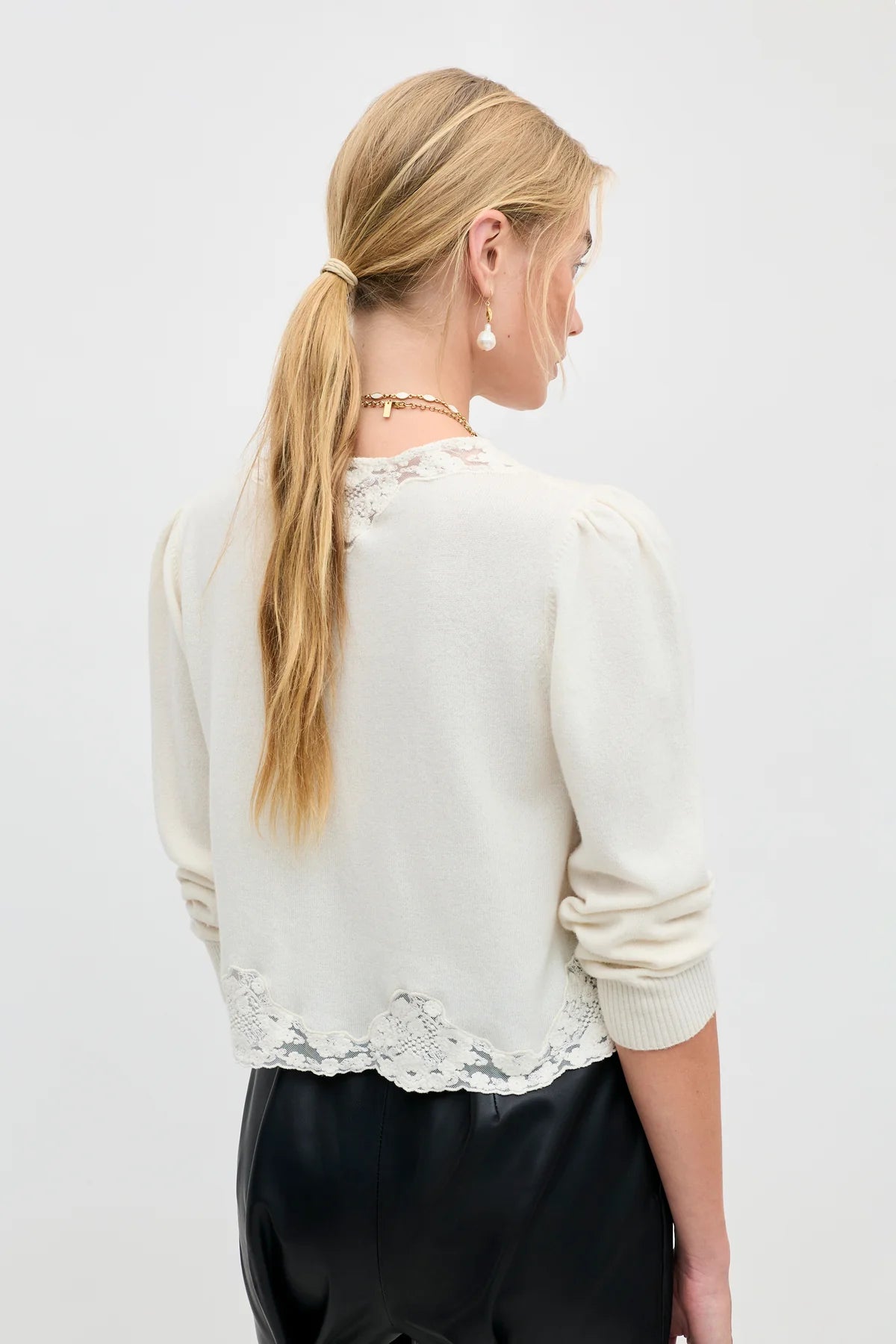 RIXO Tassia Cardigan - Ivory