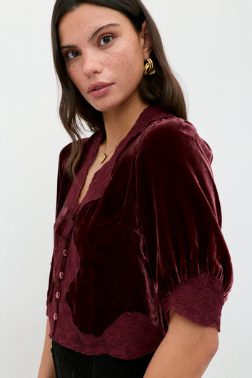 RIXO Ursula Top - Bordeaux