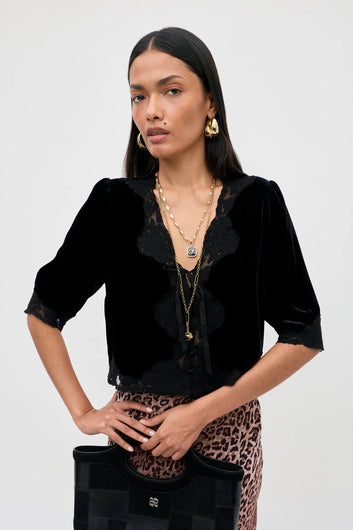 RIXO Ursula Top in Black