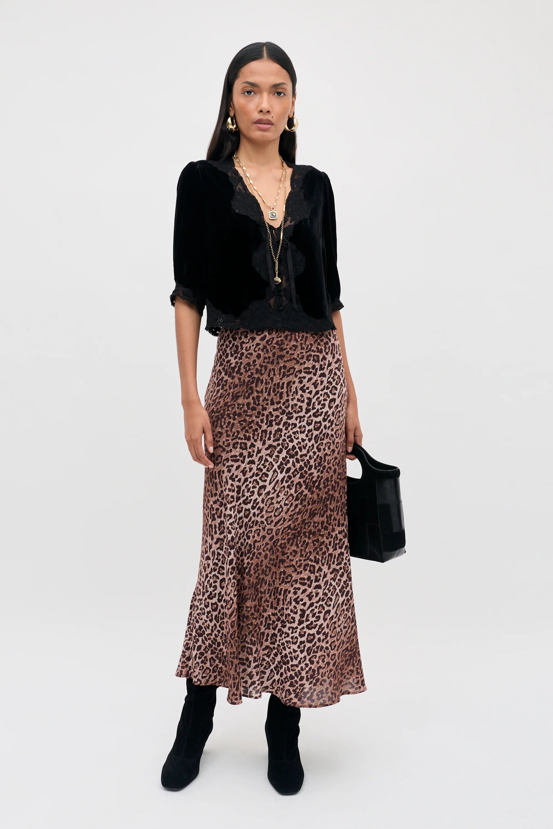 RIXO Ursula Top in Black