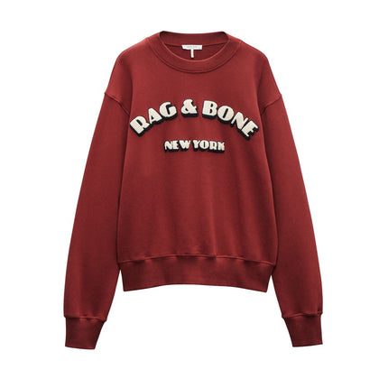 Rag & Bone RBNY Oversized Sweat in Ruby
