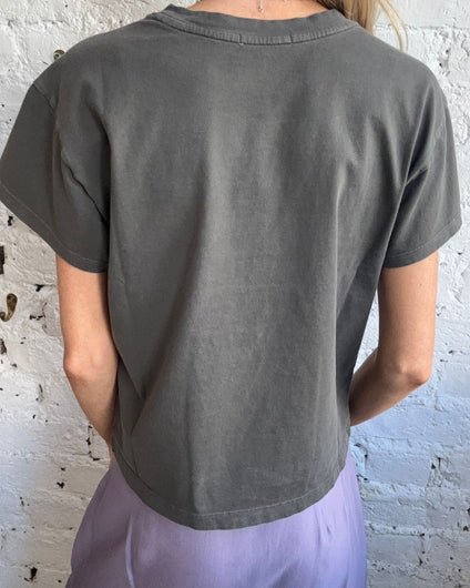 Rag & Bone Distressed Washed Kelly Boxy Tee - Slate