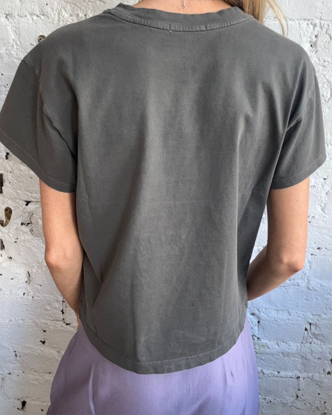 Rag & Bone Distressed Washed Kelly Boxy Tee - Slate