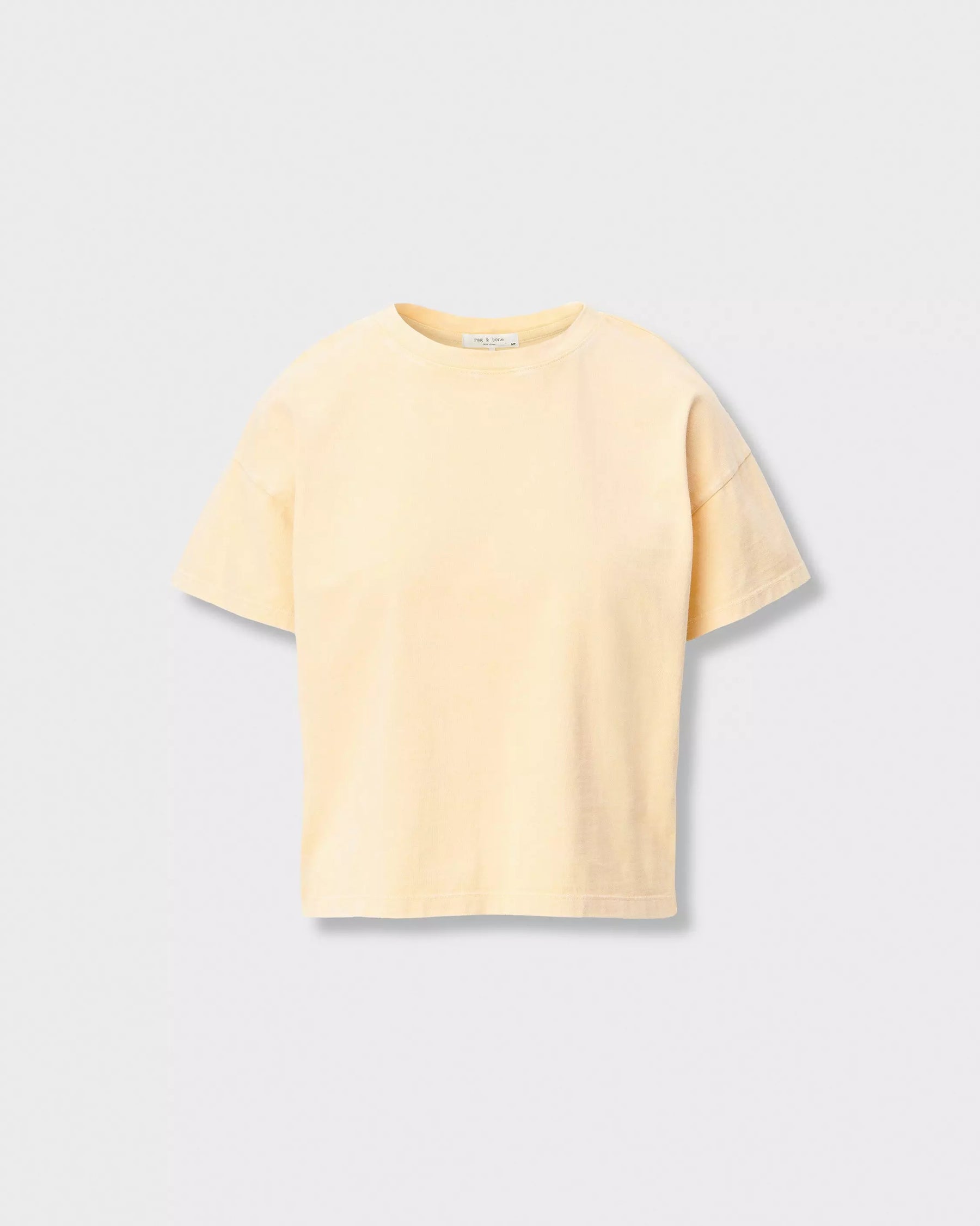 Rag & Bone Distressed Washed Kelly Boxy Tee in Butter