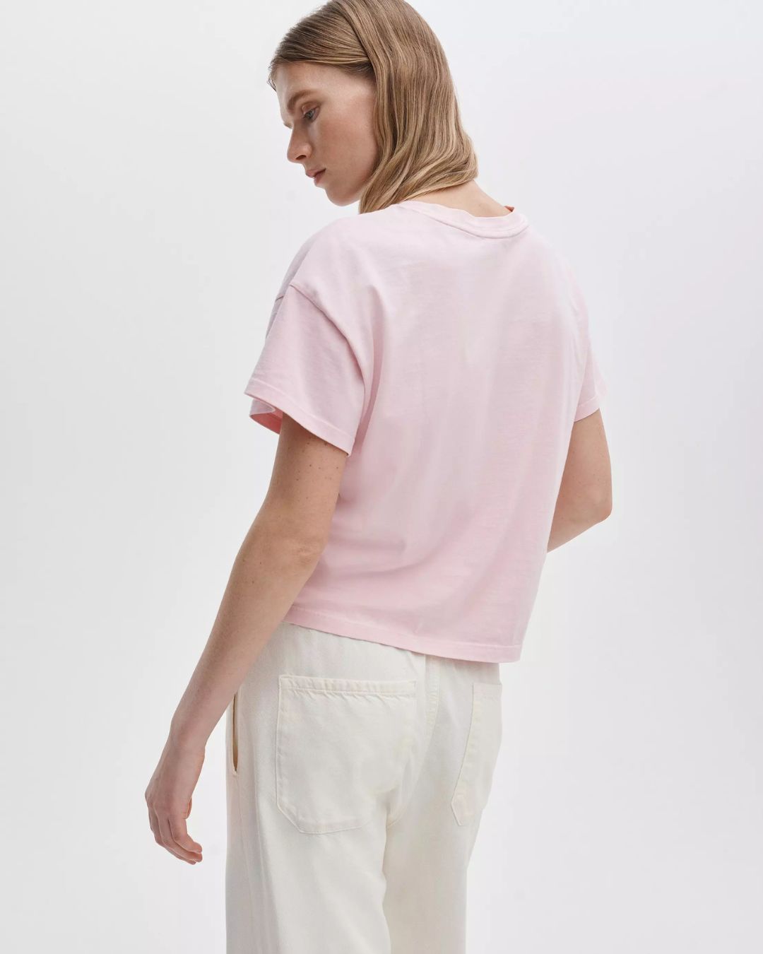Rag & Bone Distressed Washed Kelly Boxy Tee in Peony