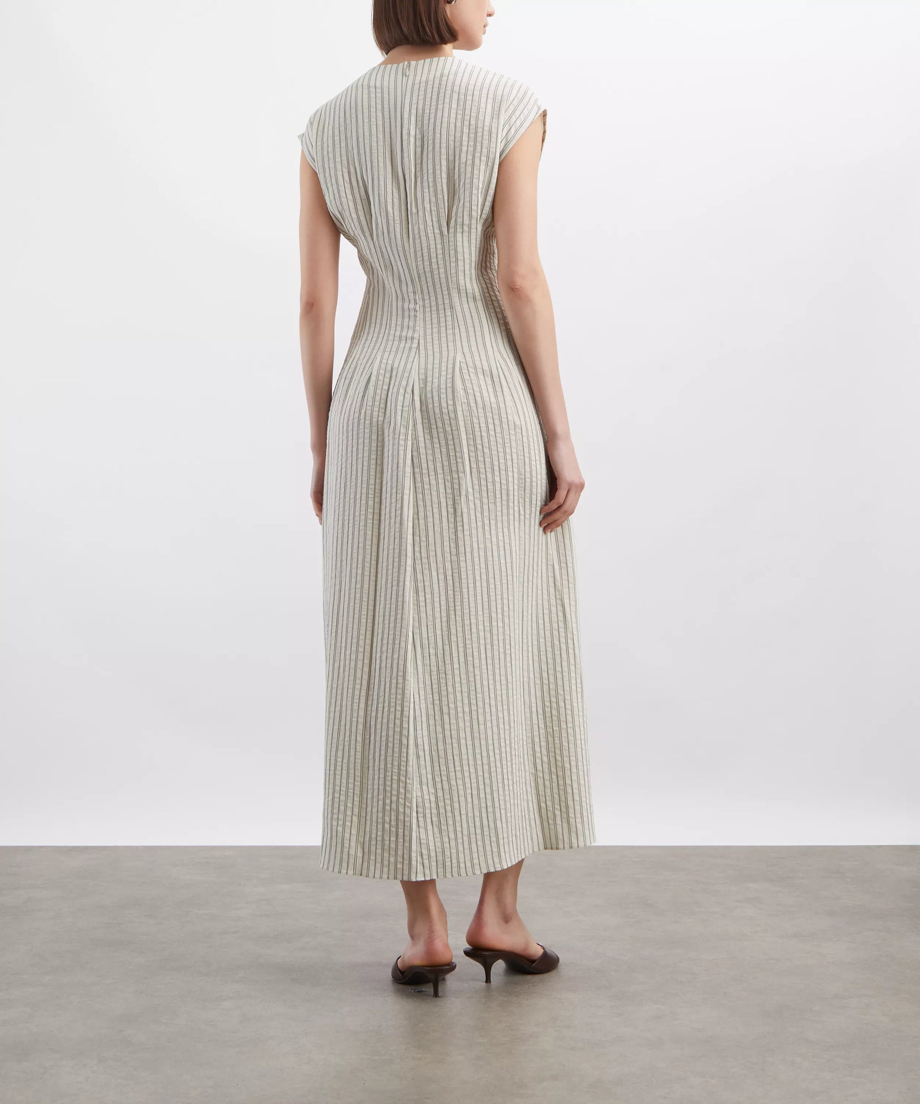 Rag & Bone Ines Stripe Satin Dress in Cream Stripe