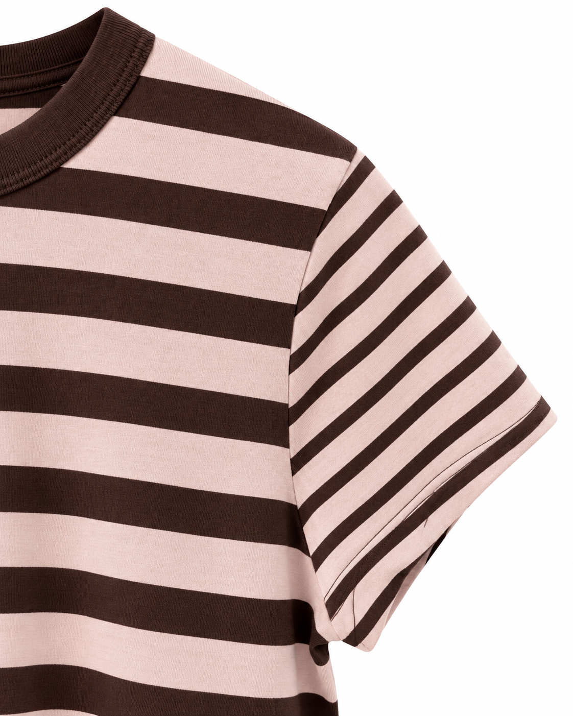Rag & Bone Kelly Mixed Stripe Perfect Tee - Pink, Brown Multi