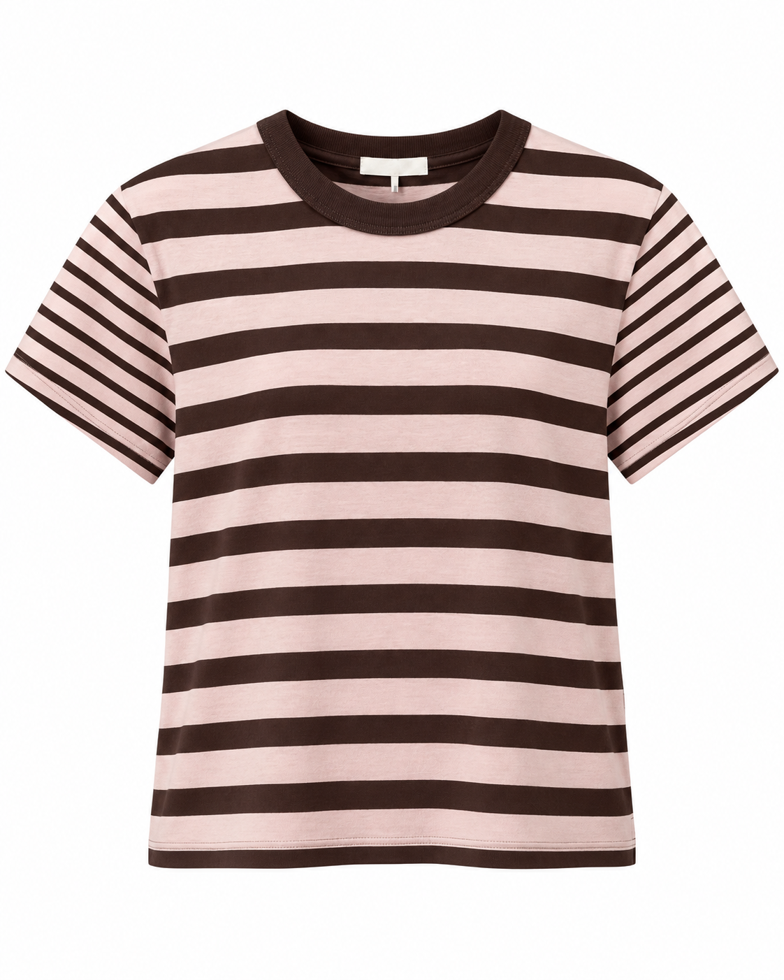 Rag & Bone Kelly Mixed Stripe Perfect Tee - Pink, Brown Multi