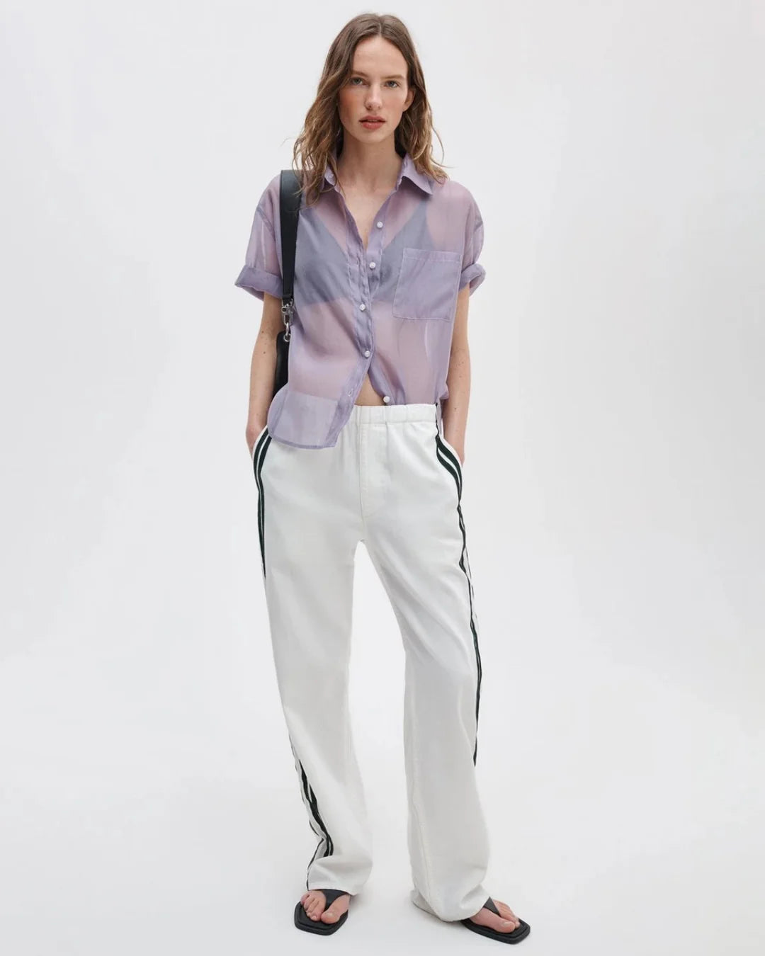 Rag &amp; Bone Logan Pull On Track Jeans in Whitesport